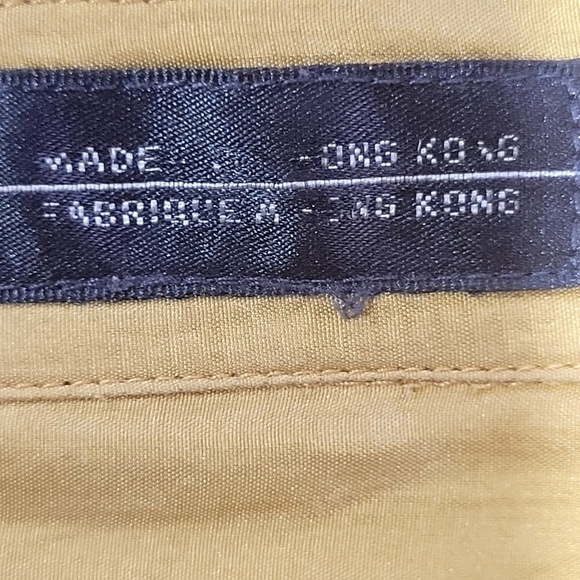 100% Silk Large Men's Gold Dress Shirt Pockets Office Party VCAY - Picture 10 of 11